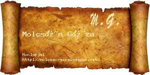 Molcsán Géza névjegykártya