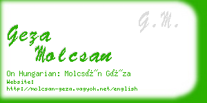 geza molcsan business card